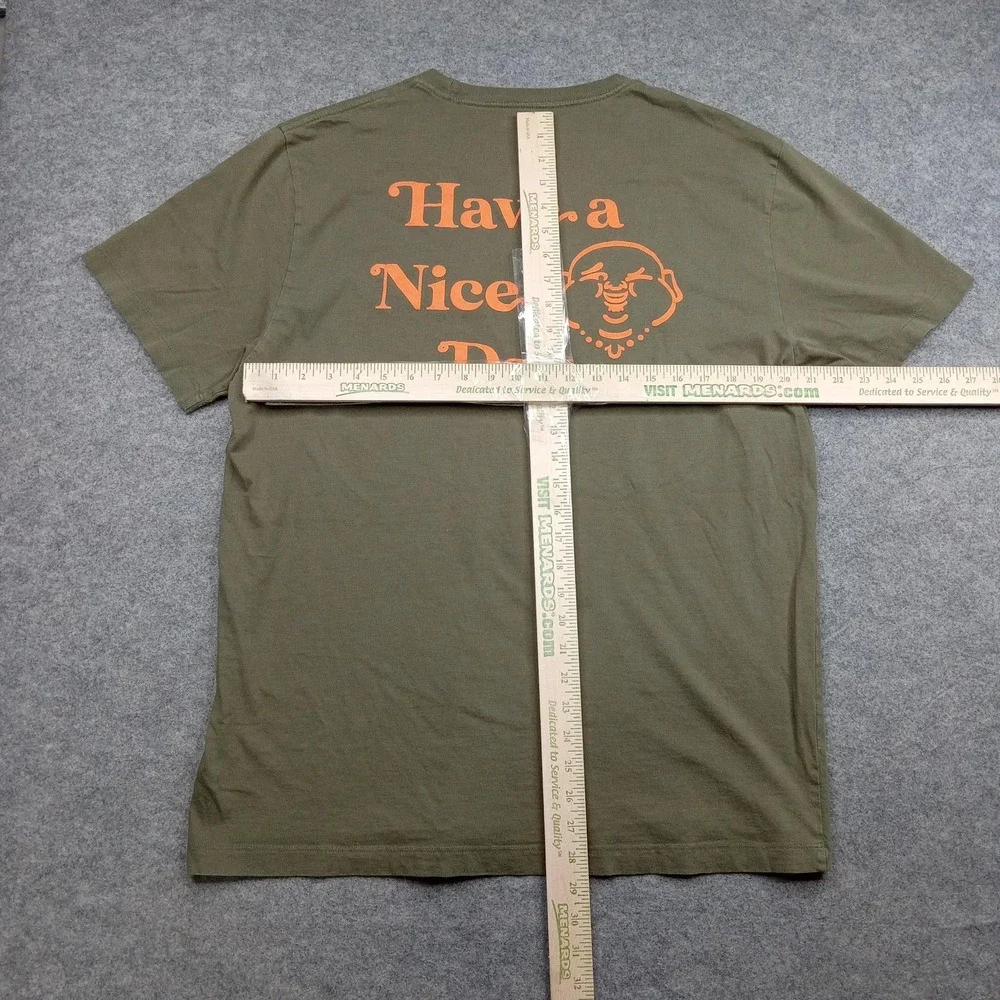 True Religion Shirt Mens 2XL Green Have A Nice‎ Day Buddha Graphic Tee Crewneck